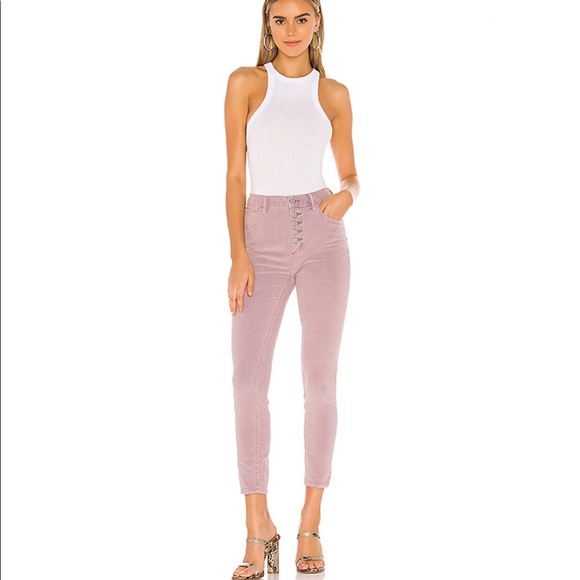 New Free People Purple Sun Chaser Cord Skinny Pant - Picture 2 of 10